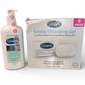 Cetaphil Acne Relief Body Wash and Gentle Cleansing Bar Set